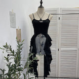 Land Wind Cave Sling Sling Vest Women's Summer Irregular Short-Term Umbilish Ribbon Sleeveless Top 9258