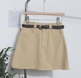 Real Shooting Kin Color High-Rise Thin Bag Hip Skirt 2025 New Hundred With Belt A Short Skirt 9997