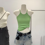 Order Early Spring French Dopamine Wearing Hottie Hanging Neck Sling Vest Women Summer Wearing Bare Back Thai-Style Niche