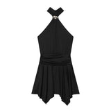 2026 New Summer Horn Dress Hanging Neck Hanging Neck Short Dress 1319069