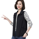 Middle-Of-Year-Nite Mother Vest Coat Women's Spring And Autumn New Korean Version Of Leisure Shoulder Small Vest Horse Clip Wear