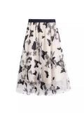 Three-Dimensional Butterfly Net Dress 2025 New Large Swing A Word Umbrella Skirt In The Long Skirt Women's Autumn And Winter Live Explosion