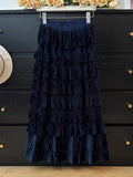 Autumn New Velvet Layer Cake 100 Folded Skirt Women's Fashion High-Rise Thin And Thin A-Shaped Skirt