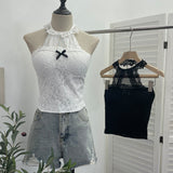 Real Shot With Chest Pad Hanging Neck Lace Sexy Sling Vest Short Babes Bottom Sleeveless Top 9196