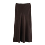 2025 Autumn New Women's Fashion Silk Silk Texture Feel Flute Multi-Colored Skirt 8338537