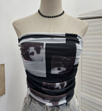 Real Shooting Running Volume With Chest Pad Holiday Brat Folding Outer Vest Wrapping Sleeveless Top 1119