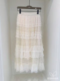 2025 New Sweet Slim Dress Women's Autumn And Winter Purple Gradient Mesh Yarn Long Cake Skirt Skirt