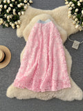 French Heavy Industry Three-Dimensional Rose A Word Skirt Female High Waist Thin Long Elegant Temperament Skirt