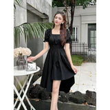 Large-Size Mm French Thin Fashion Temperament Irregularly Designed To Close The Summer Bubble Dress Skirt