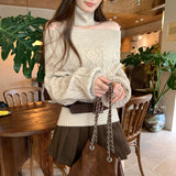 Early Autumn Atmosphere Wearing A Mah-Song-Sleared Long-Sleeved Knitted Shirt Woman 2025 New Single-In-Wear Temperamental Top