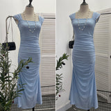 Real Shoot ñÞÖåÍø ¶ÖåÍø Side-Shoulder Vest Dress With Hip Slimming Long Dress With Inner Lining 8831