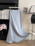 High-Grade High-Rise Thin Long-Skinny Vinegar Silk Silk Skirt 24 Summer New Bag Fishtail A-Word Dress