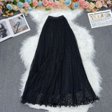 Lace A-Word Skirt Female Long-Skinny High-Rise Thin Elegant Dress In The Long Dress Multi-Colored