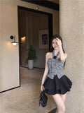 Small Fragrant Flower Hanging Neck Sling Vest Woman Summer Sweet Hot Girl Shoulder Tsets Chic Beauty