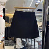 Korean Gray Hair A Word Repair Height Waist Temperament Skirt 2025 Autumn Simple Anti-Walking Short Skirt