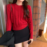 Ma Hua Round Collar Collar Sweater Long Sleeves On The Bottom Of The Knitted Shirt Women's Autumn And Winter 2025 New Single Wear Beautiful Top