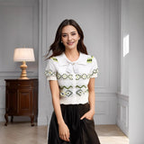 Small Fragrant Knitted Short-Sleeved Women Summer 2025 New Fashion Fashion Trendy Doll Collar Short Top Tide