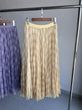Korean Gentle Temperament Retro Lattice Loose Waist Loose A-Shaped Skirt Flexible Net Yarn Skirt