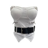 Real Shoot Spice Girl Wearing Chest Pad Sling Belt Belt Short Wrapped Corset 6212