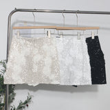 Three-Dimensional Flower Composite Lewd Skinny Dress Hip Skirt Women Summer Anti-Light High-Rise Thin A Short Skirt 9999