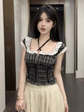 French Retro Lace Lace Collar Short-Sleeved Shirt Women's Summer Design Lace Folding Short Blouse