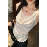 Korean Sleeveless Collar Fake Two Vest Women's Summer 2026 New Body Repair Irregular Sling Coat