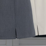 High-Waisted Open Forked-But Hip Anti-Walking A-Word Short Skirt Woman 2025 Suit Fabric Thin A-Dress Skirt 8871