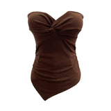 À±bab Kinesi Cross Design Knitted Bra Strap Bra Elastic Short Sleeveless Top 9320