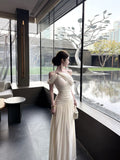 French Dress Female Senior Sense Of The Word Kinesi Dress Sleeveless Temperament Waist Birthday Dress