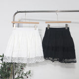 Real Shooting Lace Lace Double Cake Dress Girl Summer Tight High Waist A-Word Skirt Fluffy Short Skirt 2081