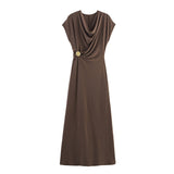 Autumn 2025 New Women's Fashion Elegant Foldless Sleeveless Dress 1165461