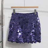 Real Shooting Heavy Industry Glitter Bling Bling Dress Babes Night Shop High-Waisted Ass A Short Skirt 1029
