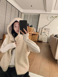 Lamb Hooded Vest 2025 Spring And Autumn New Small Design Collar Casual Folding Coat
