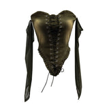 Hottie Sexy Tset Blouse Irregular Cowboy Splicing Mesh Yarn Tie With Short T-Shirt 6105
