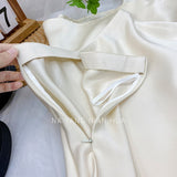 French Retro Acetic Acid Vertic Acid Vertices Mid-Dress Women's High-Waisted Fishtail Long Dress High-Skinny Skirt