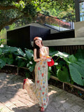 Vintage Oil Painting Small Man French Hanging Neck Pure Want To Collect Waist Thin Dress Female Senior Sense Slim Dress