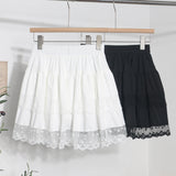 Real Shooting Lace Lace Double Cake Dress Girl Summer Tight High Waist A-Word Skirt Fluffy Short Skirt 2081