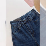 Vintage Lace Trousers Feet High Waist Straight Loose Loose Thin Legs 2025 Spring And Autumn Bred Cowboy Long Pants Woman