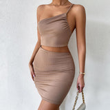Spice Girls Sexy Design Small Slanted Shoulder Drawstring Dress Women Summer Pure Empty Backpack Hip Short Skirt