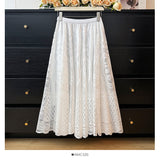Lace Hook Hollow Half-Dress Woman Autumn High Waist Hanging Feeling Loose Folds Long Umbrella Skirt