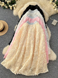 French Heavy Industry Three-Dimensional Rose A Word Skirt Female High Waist Thin Long Elegant Temperament Skirt