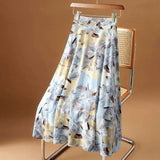Oil Painting Style Half Dress Women's Spring And Summer 2025 New Hanging Flower Skirt High Waist Thin A Word Chiffon Skirt Long