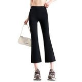 Eight-Point Shark Trousers Women's Small Summer New Wearing Thin High-Waisted Hip Yoga Seven-Point Flared Trousers