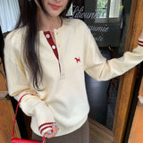 Great-Looking Inside Sweater Loose Long-Sleeved Knitted Bottom Shirt Women Autumn And Winter Light People Know The Old Money Style To Wear On The Top