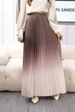 2025 New High-End Women's Dress Gradient Half-Dress Skirt Women's Long Dress High Waist Lengthened Version Of The 100-Folded Skirt