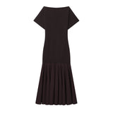2026 Spring New Women's Bat Sleeve Splicing Long Repair Dress 2335161