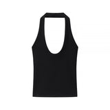 2025 Summer New Women's Fashion Sexy Hot Girl Hanging Neck Short T-Shirt 4424308