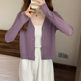 Korean Knitted Cardigan Women's Autumn And Winter New Body-Repair Niche Design With A Short Bottom Long-Sleeved Top Coat