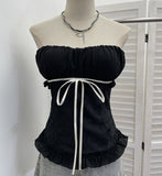 Real Shoots Of The Jacaranda With A Bow With A Bow Folded Breast Vest For A Summer With A Breast Pad Sleeveless Top 6168