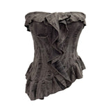 Real Shooting Wasteland Wind Thoracic Thoracic Do Old Hole Irregular Lotus Leaf Side Vest Millennial Babes Sleeveless Top 9228